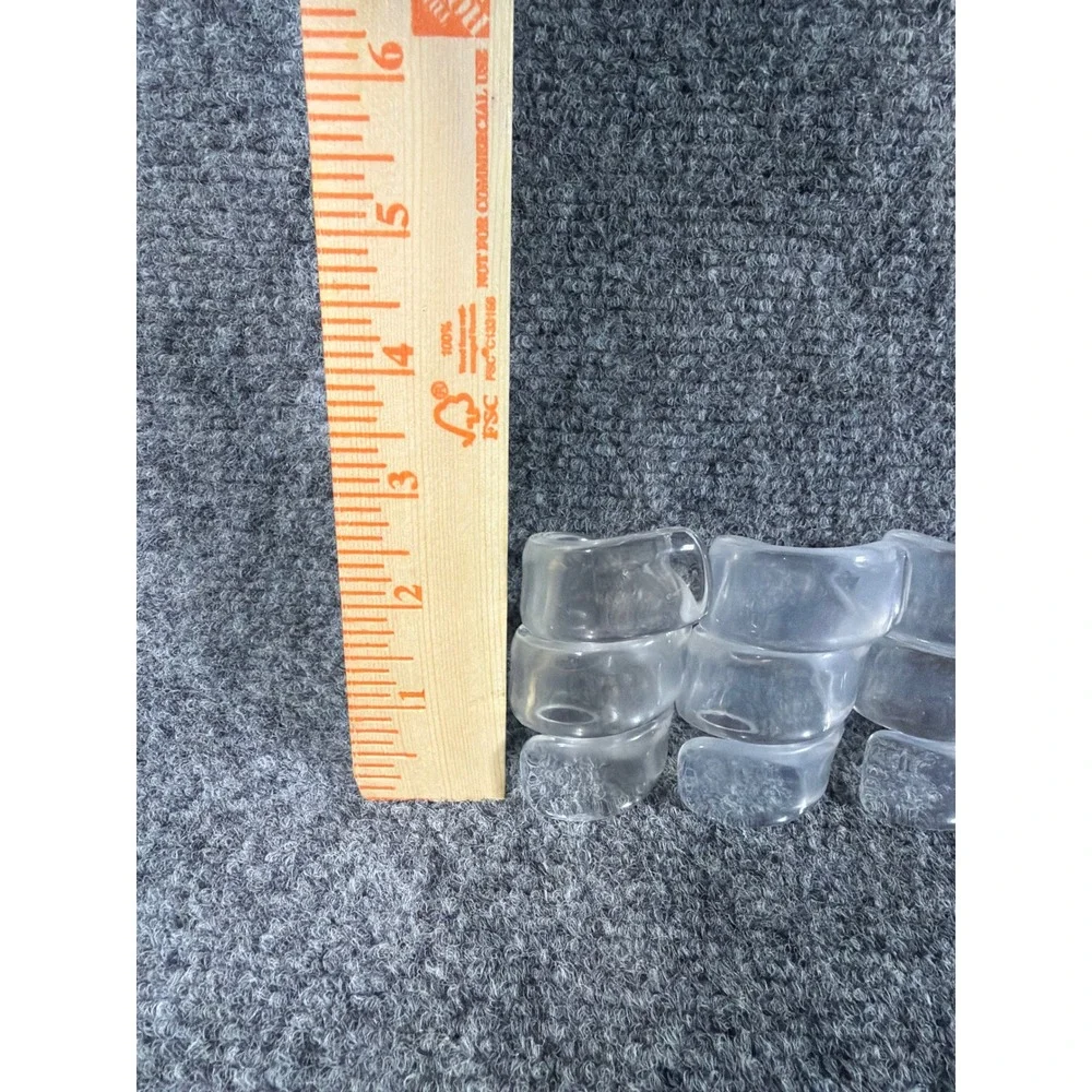 Vintage Acrylic Lucite Ribbon Napkin Rings Clear Frosted Set of 5 MCM